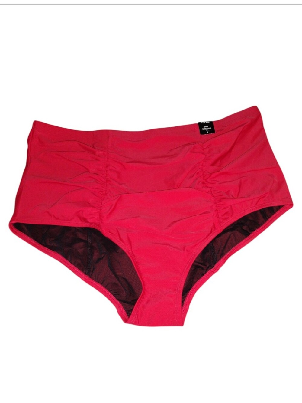 TORRID Bright Siren Red Full Coverage Swim Ruched Pin Up Swim Bottoms
